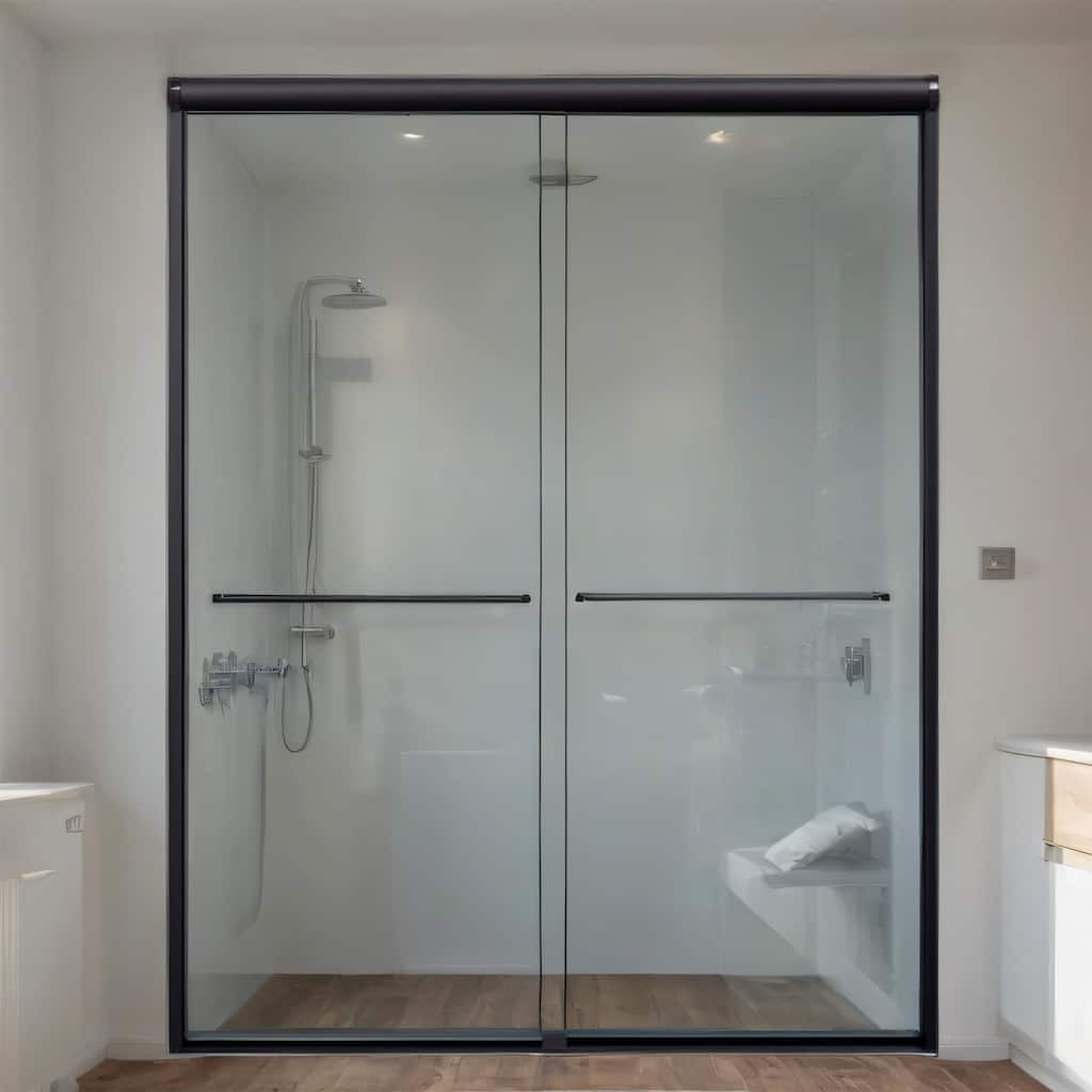 56"-60"W Semi-Frameless Shower Door - 72"H 6mm Tempered Glass