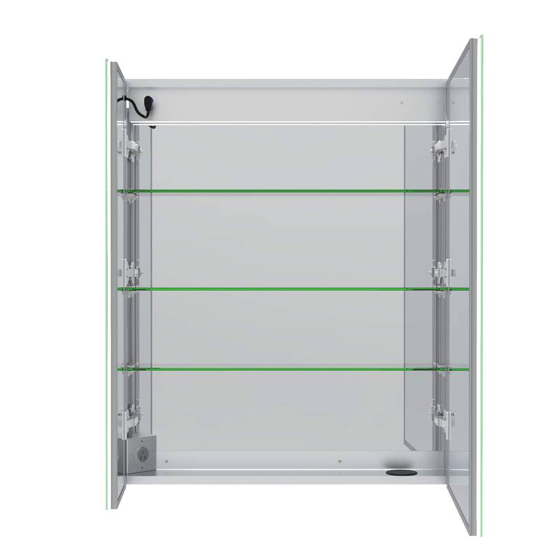 Mirrored Aluminum Bathroom Medicine Cabinet with LED lights