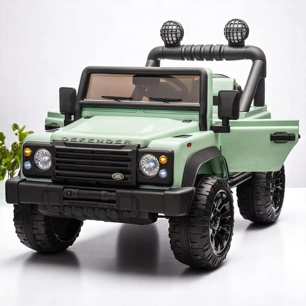 slide 2 of 44, 24V Licensed Land Rover Defender Ride-On Car for Kids,Electric Vehicle, Halloween gift light green