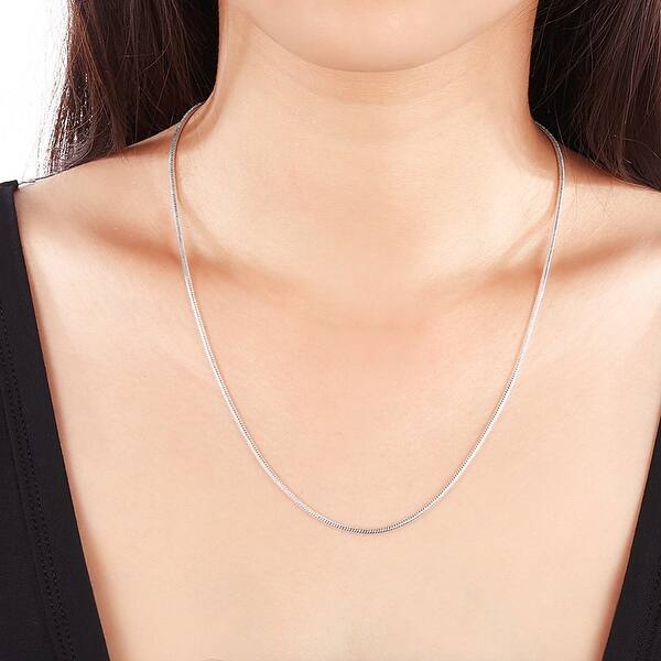 Double Accent 0.7mm Sterling Silver Italian Chain Necklace Round Snake Chain 16, 18, 20, 22, 24, 30 Inch Double Accent 0.7mm Sterling Silver Italian Chain Necklace Round Snake Chain 16, 18, 20, 22, 24, 30 Inch