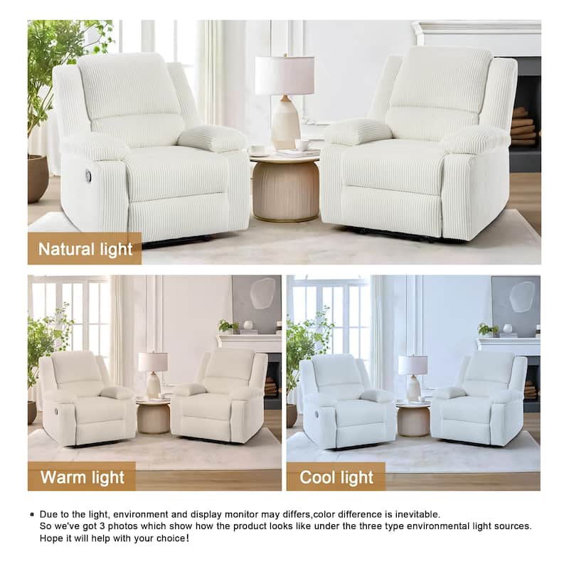 Corduroy Adjustable Recliner Chair Sofa for Living Room