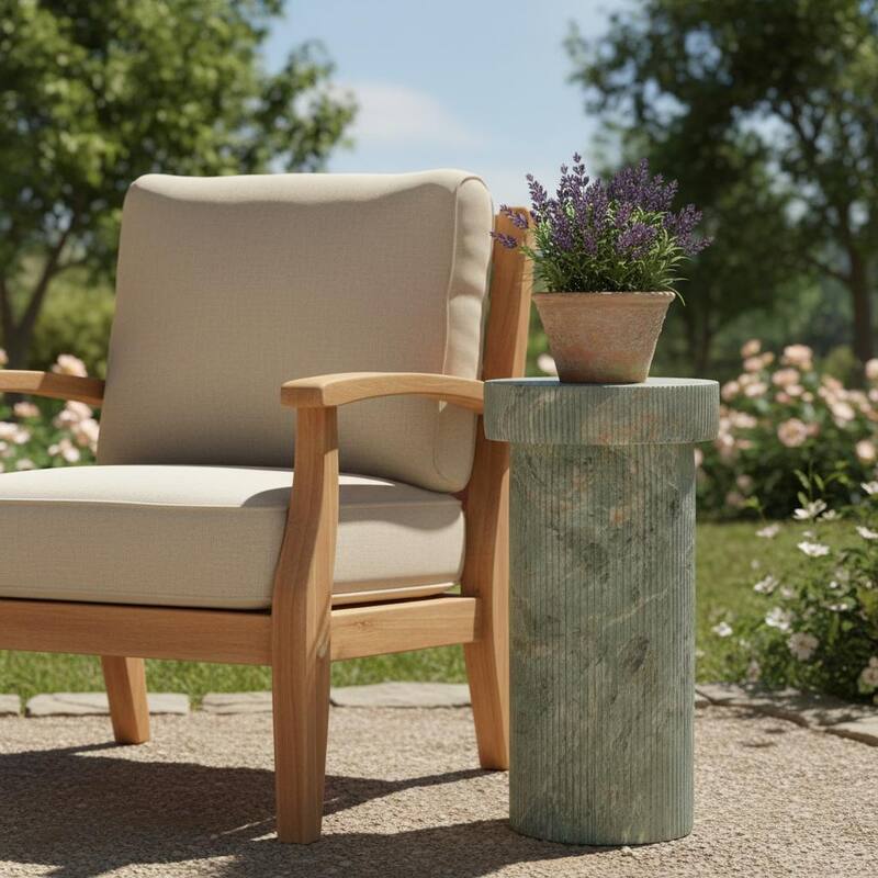 Christopher Knight Home- Carl MGO Outdoor Column Plant Stand - Green