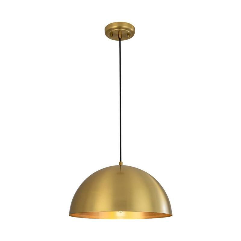 Mid-century 1-Light Metal Dome Single Pendant