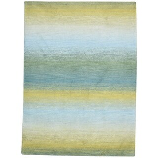 One of a Kind Hand-Tufted Modern 5' x 8' Ombre Wool Green Rug - 5' x 7 ...