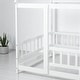 preview thumbnail 30 of 36, Twin / Full Size Wooden House Bed with Fence and Roof bed Frame, Montessori Style Floor Bed for Kids