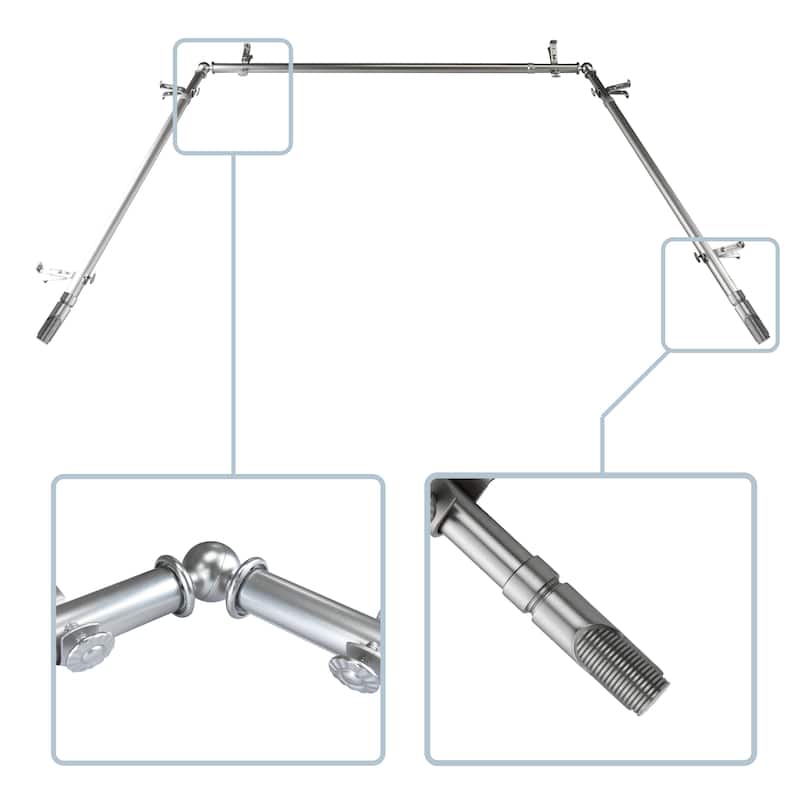 InStyleDesign Barra 13/16" Bay curtain rod 20"-36", 38"-72" - Satin Nickel