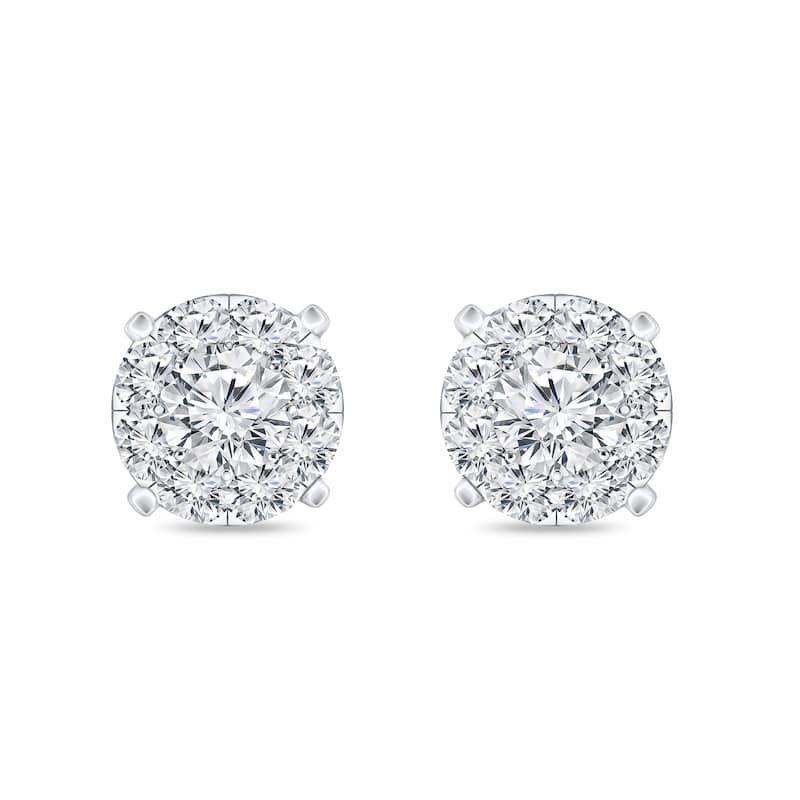Auriya 14k Gold 5/8ctw Round Pave Diamond Stud Earrings (H-I, I1-I2)