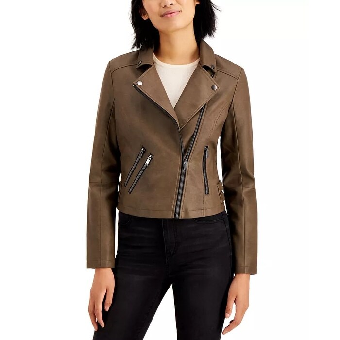 moto jacket beige
