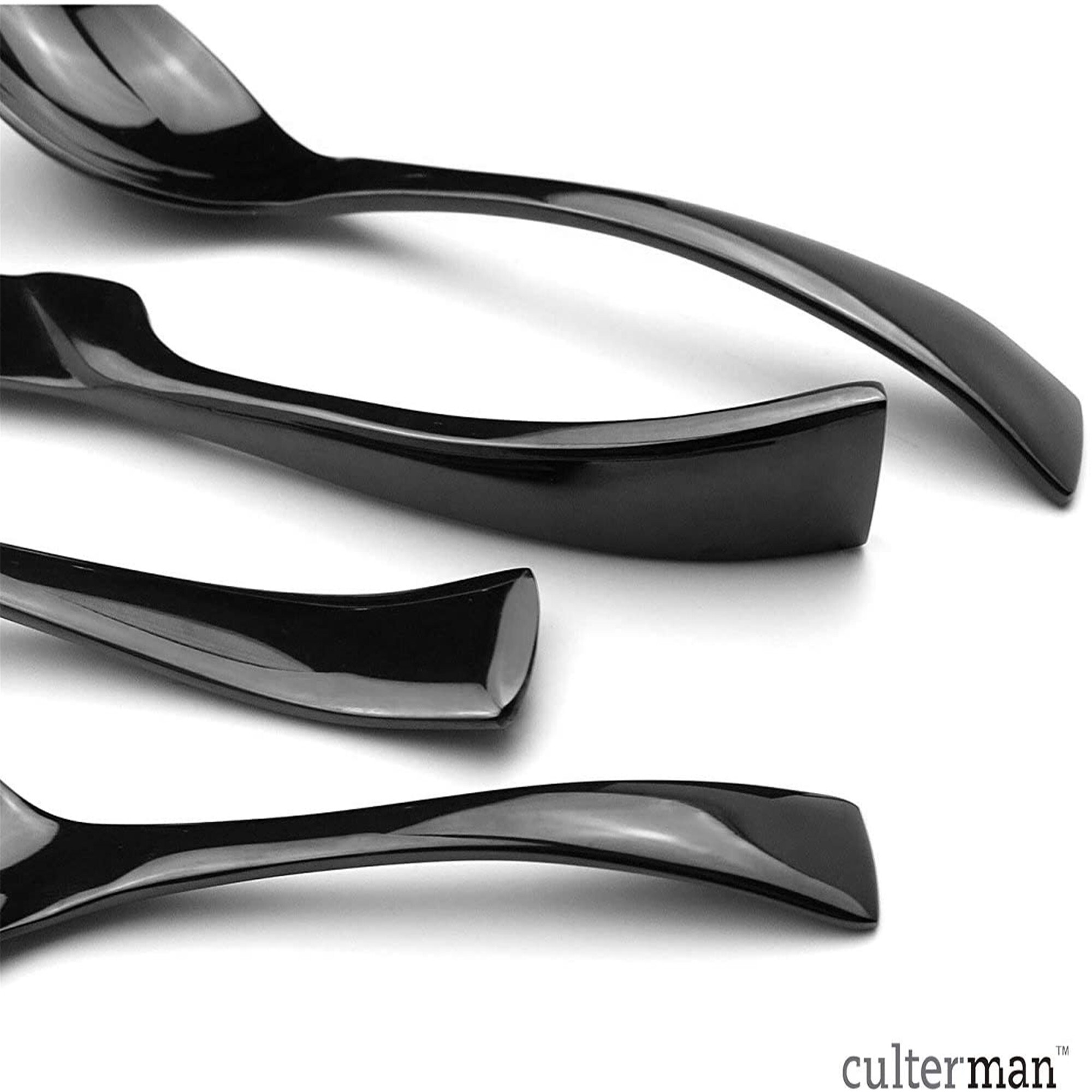 Jet Black Silverware - 4 Piece Set