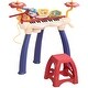 preview thumbnail 1 of 3, 2 in 1 Kids Piano Keyboard with Drum Set, 32-Key Electronic Musical Instrument Kitchens