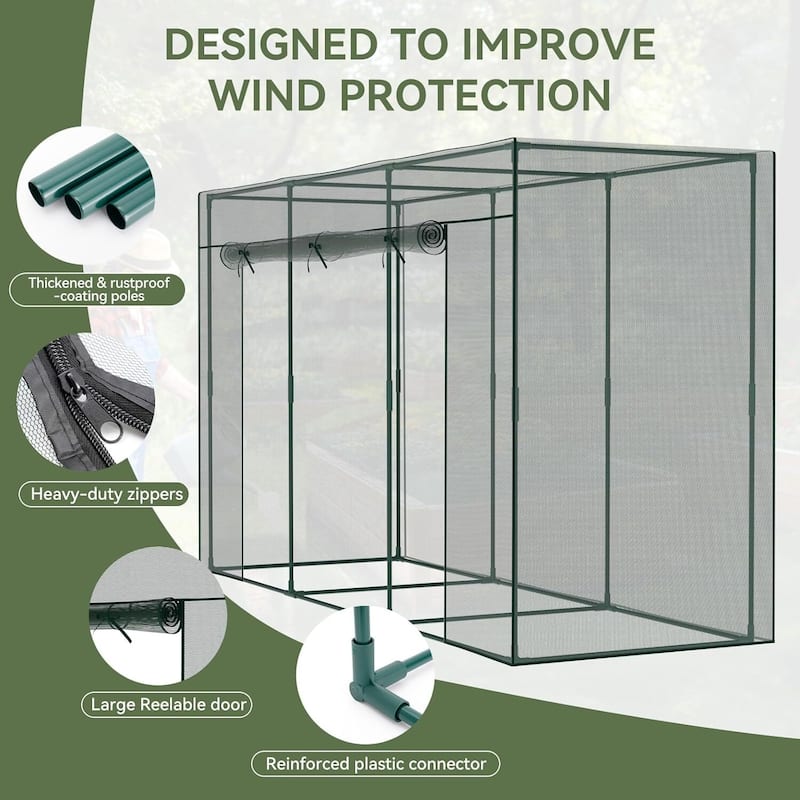 Crop Cages For Garden Plant, Plant Protection Tent With Zippered Door