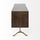 preview thumbnail 3 of 7, Xanti Brown Solid Wood Frame w/ Gold Metal Legs 4 Door Cabinet Sideboard - 70.0L x 18.0W x 30.0H