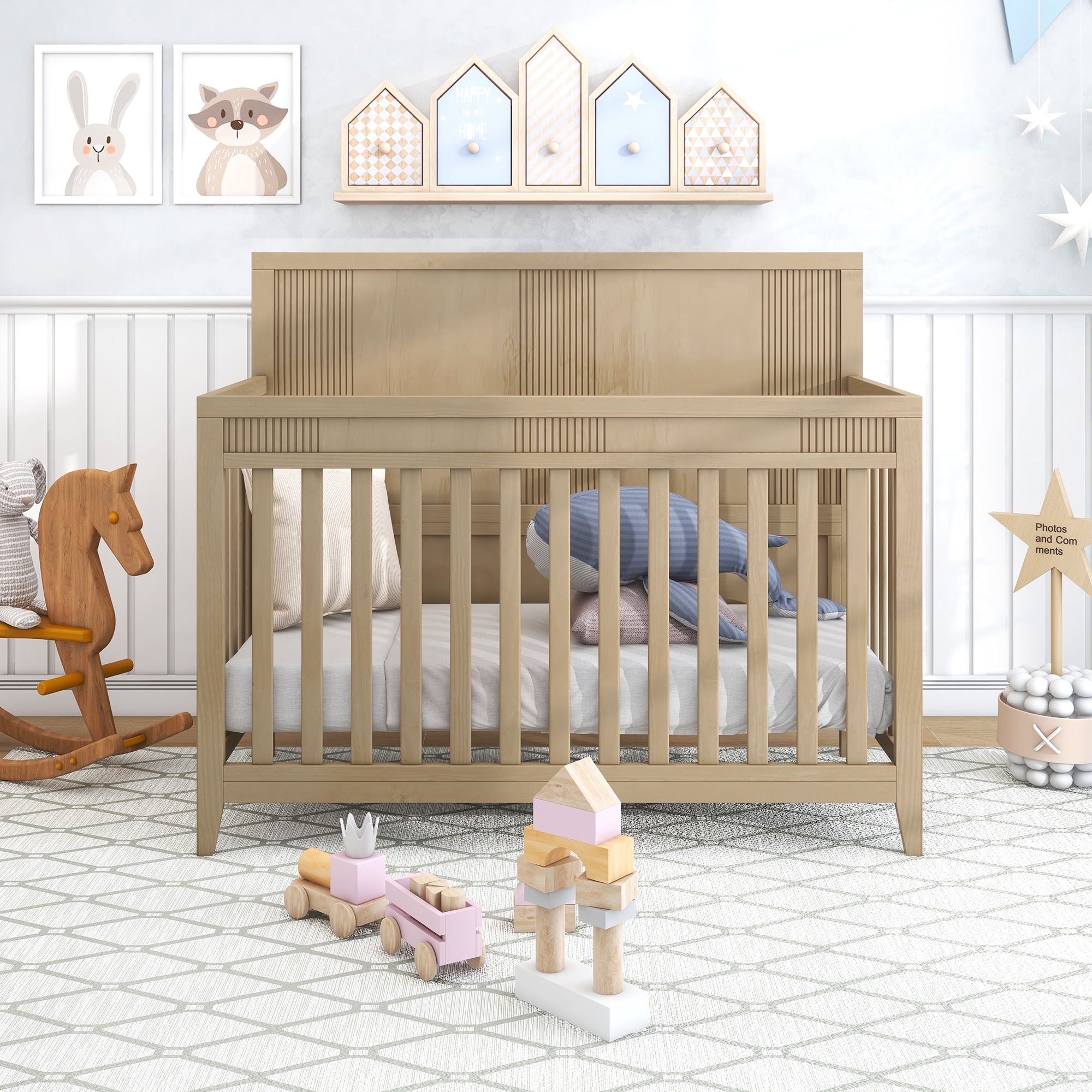 Pine cot sales bed with mattress