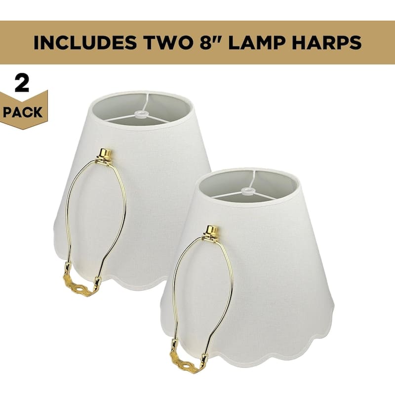 Royal Designs Scallop Empire Lamp Shade Set of 2 - 7 x 13 x 10