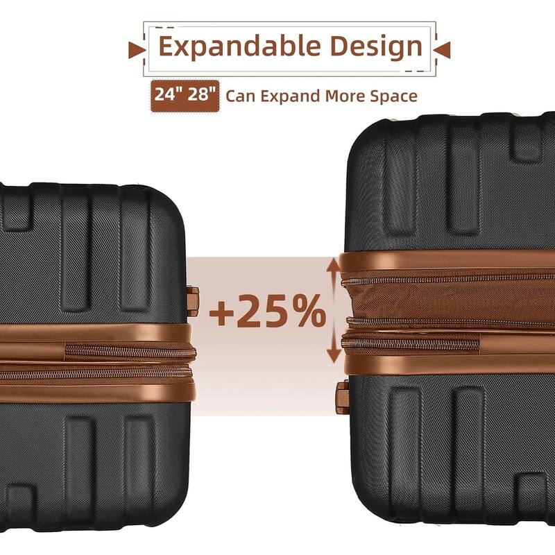 Luggage Sets 6 Piece with Duffel Bags, Hardside Expandable Suitcases with Spinner Wheels TSA Lock