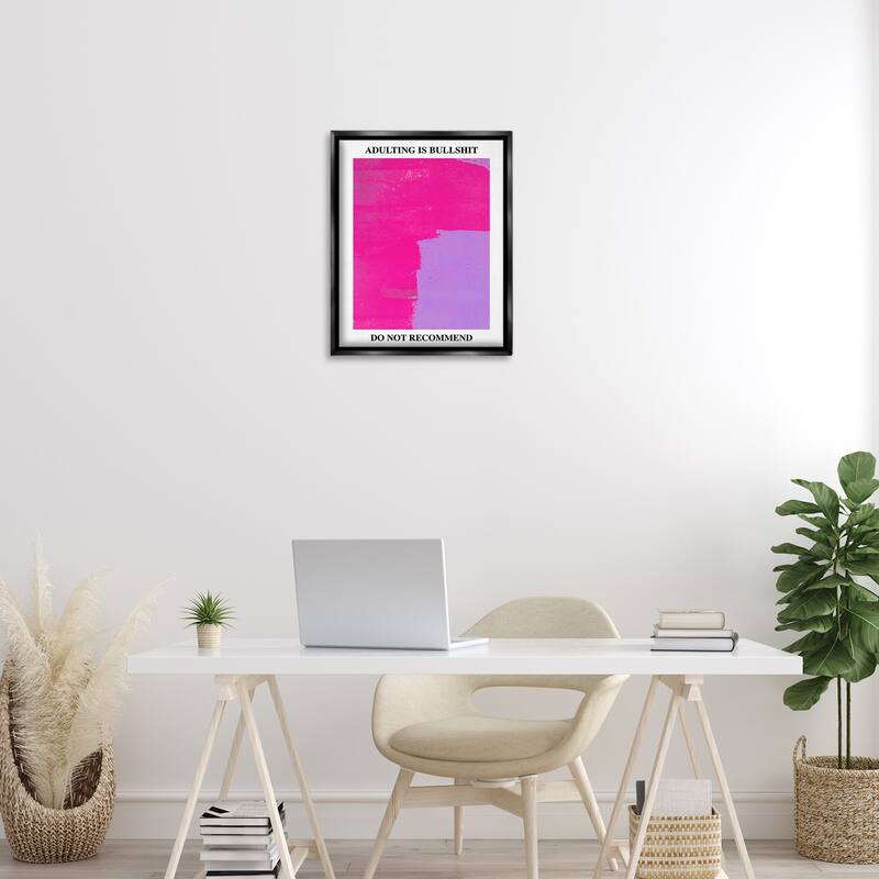 Stupell Adulting Do Not Recommend Framed Floater Canvas Wall Art Design By House of Lulu