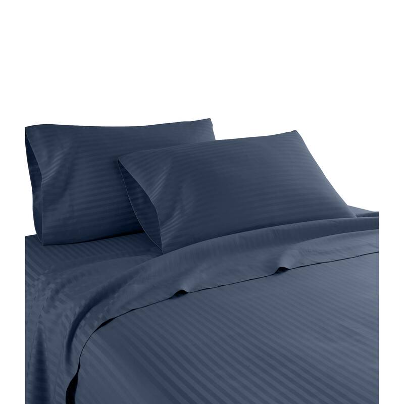 Striped 1200 TC Egyptian Cotton Deep Pocket Bed Sheet Set