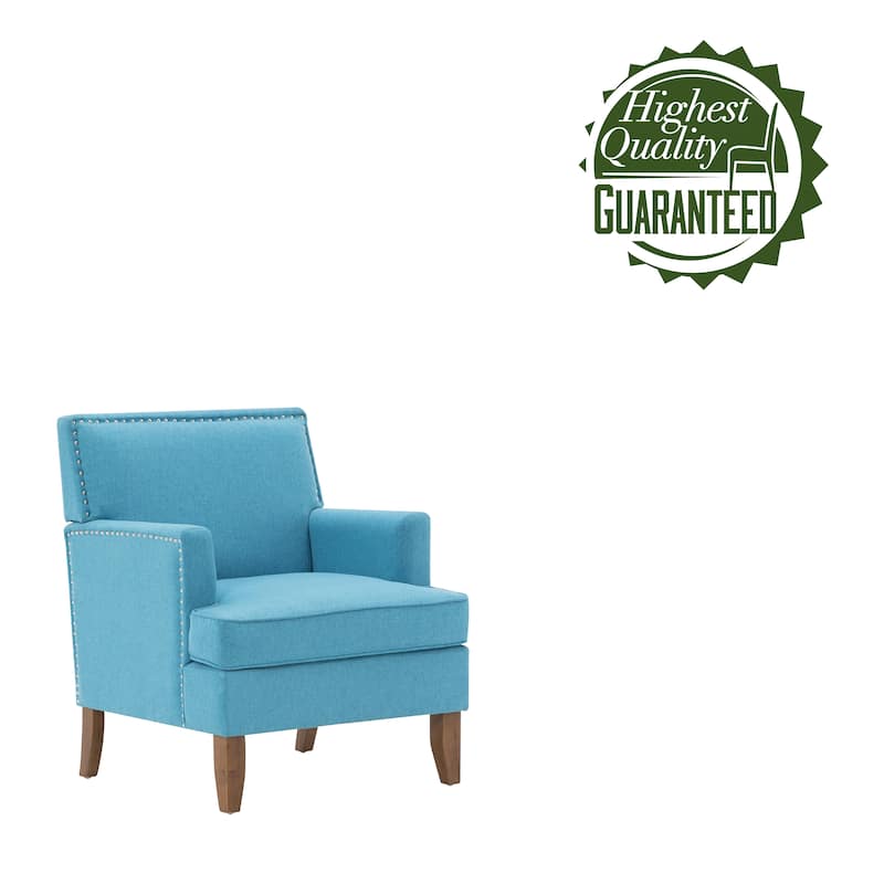 Porthos Home Gavi Fabric Upholstered Accent Chair with Rubberwood Legs