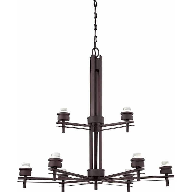 Volume Lighting Carena 9 Light 2 Tier Chandelier - Antique Bronze