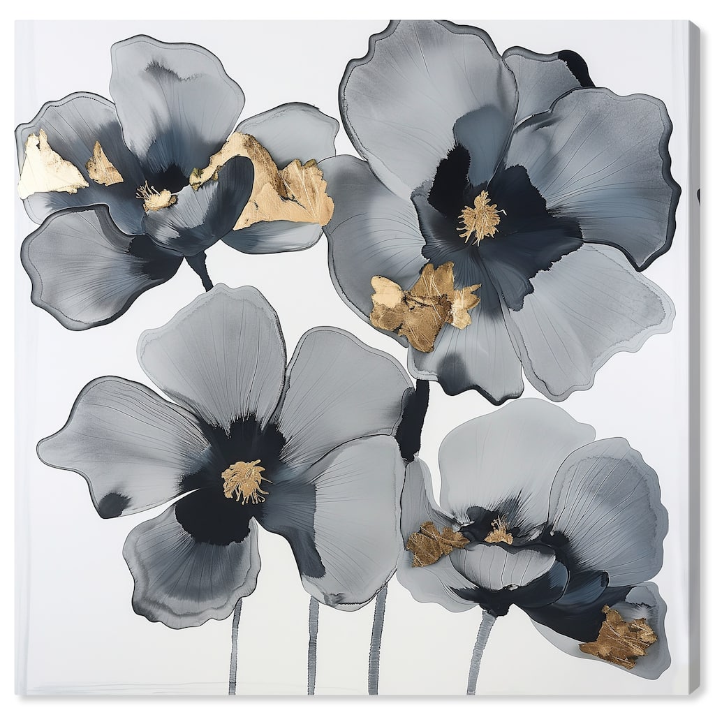 Art Remedy Drama Flora Gallery Wrapped Floral Fine 1 Piece Canvas Wall Art
