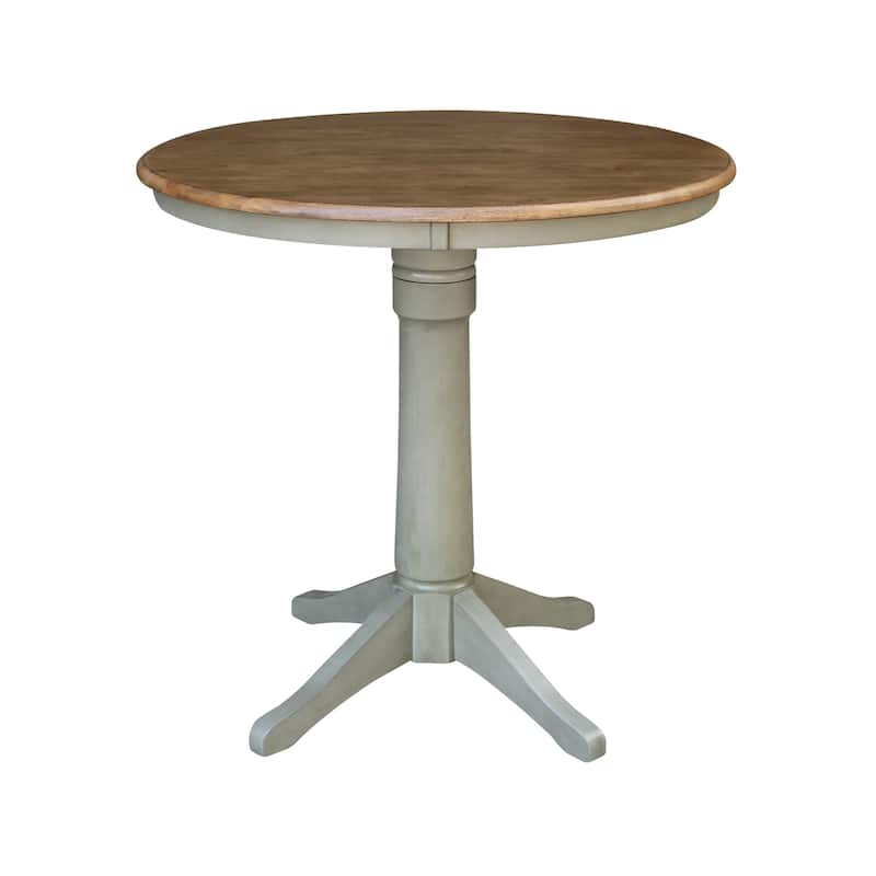 36" Round Pedestal Gathering Height Table With 2 San Remo Counter Height Stools - Set of 3 Pieces