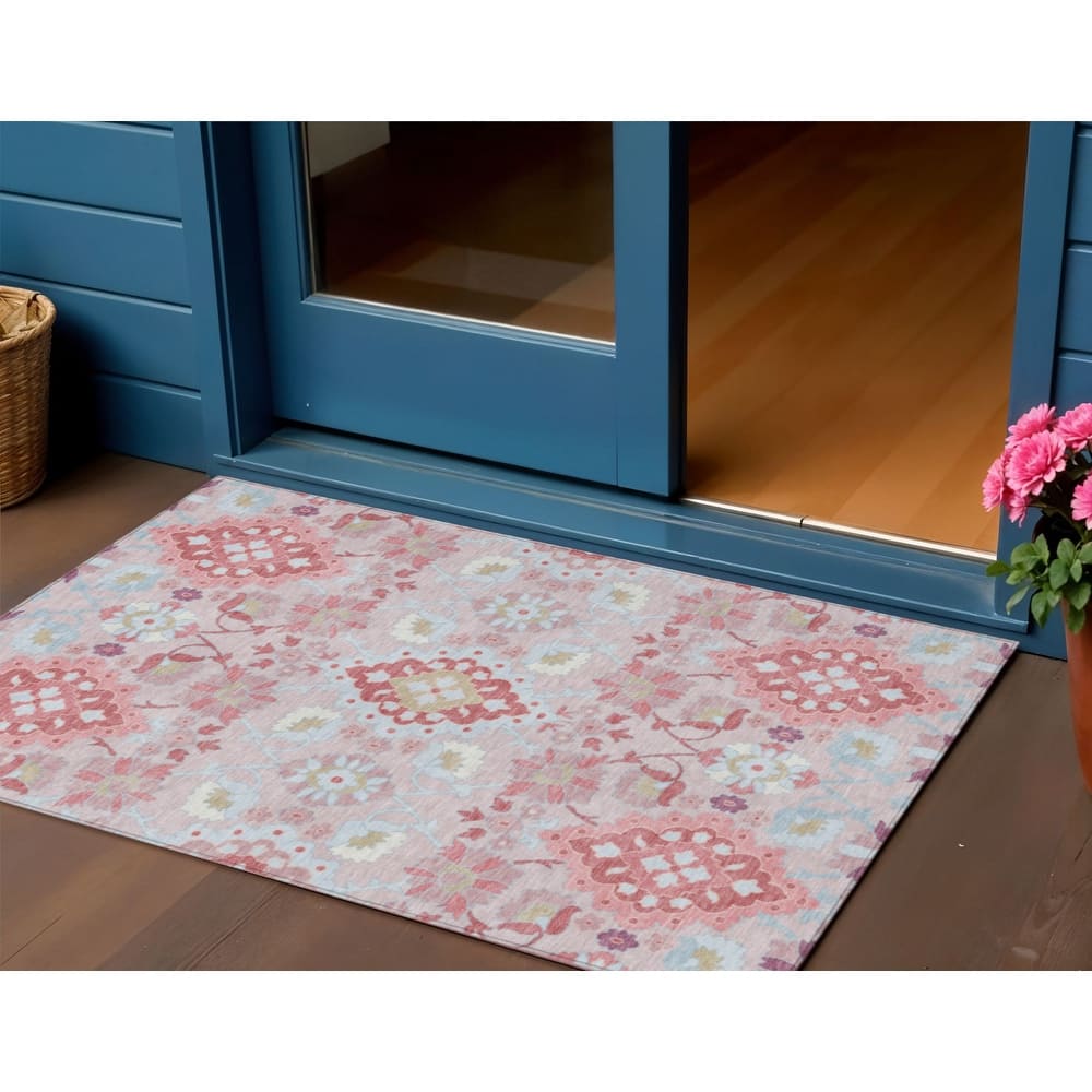 HomeRoots Oriental Traditional Rectangle Outdoor Rug