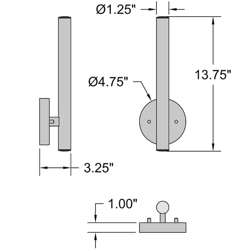 Access Lighting Pipeline LED Wall Sconce - Acrylic Lens - Dedicated LED