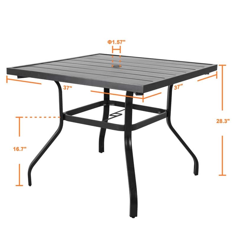 37" Square Patio Outdoor Dining Bistro Table-Nuu Garden