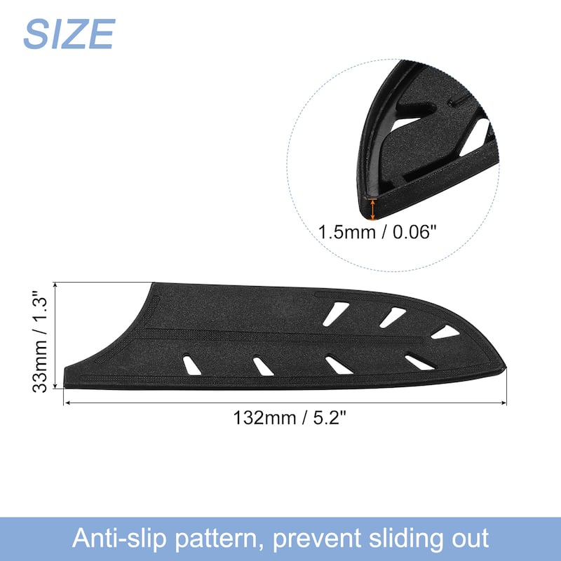 3Pcs Knife Cover Sleeves Knife Edge Guards Blade Protector for 5" Santoku Knife - Black - Black