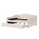 preview thumbnail 5 of 12, Comfort & Soft Daybed with LED & Trundle, Curve Design-Full Size, Beige