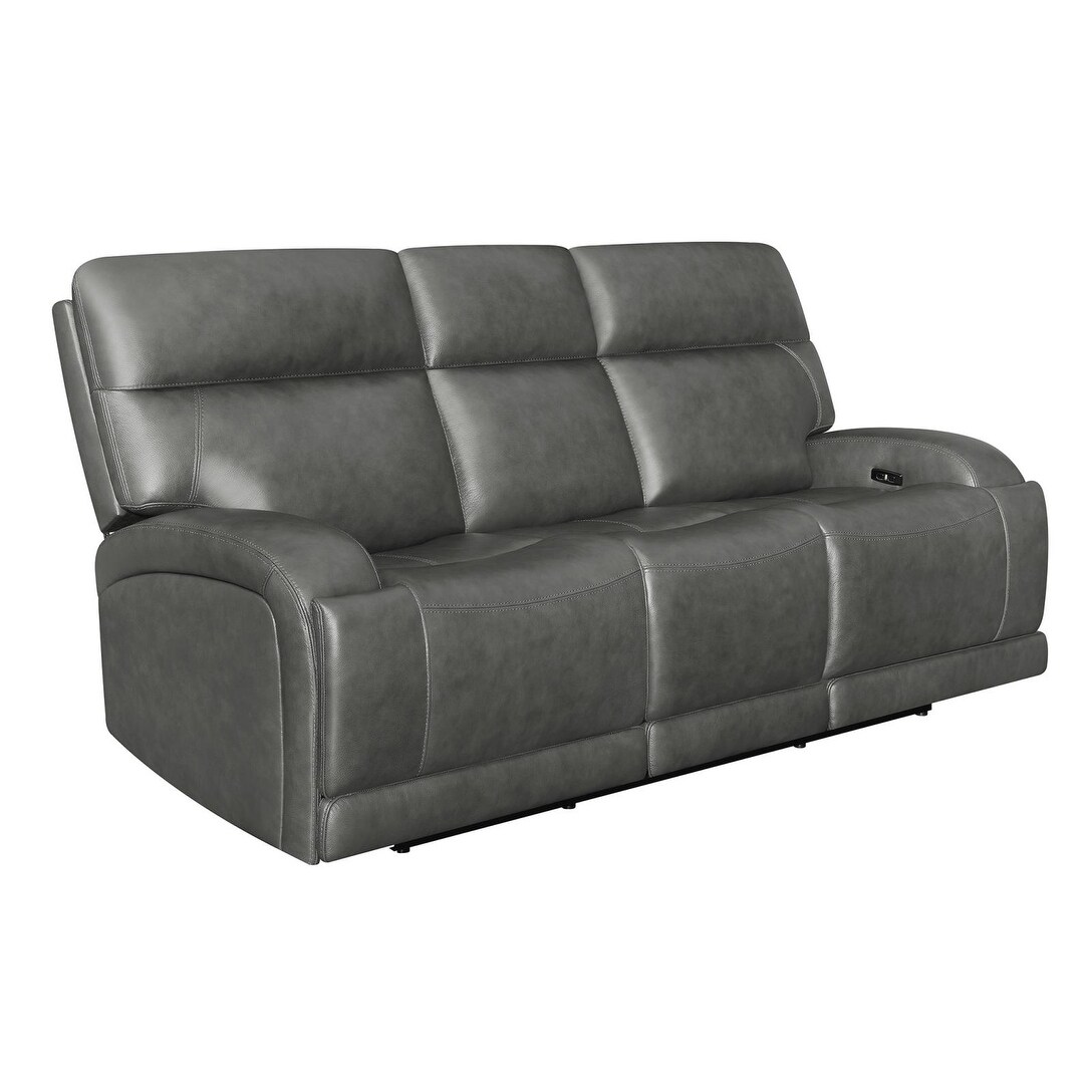 Dovestone leather power reclining on sale sofa with power headrests