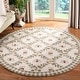 preview thumbnail 68 of 98, SAFAVIEH Handmade Chelsea Aubree French Country Trellis Wool Rug 4' Round - Ivory/Green - Round
