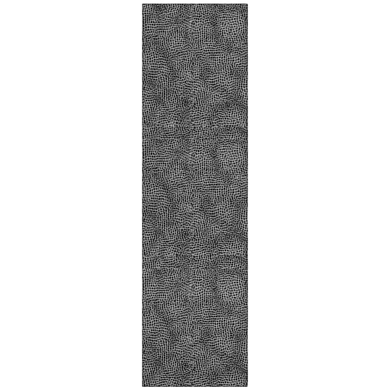 Machine Washable Indoor/ Outdoor Solid Modern Chantille Rug