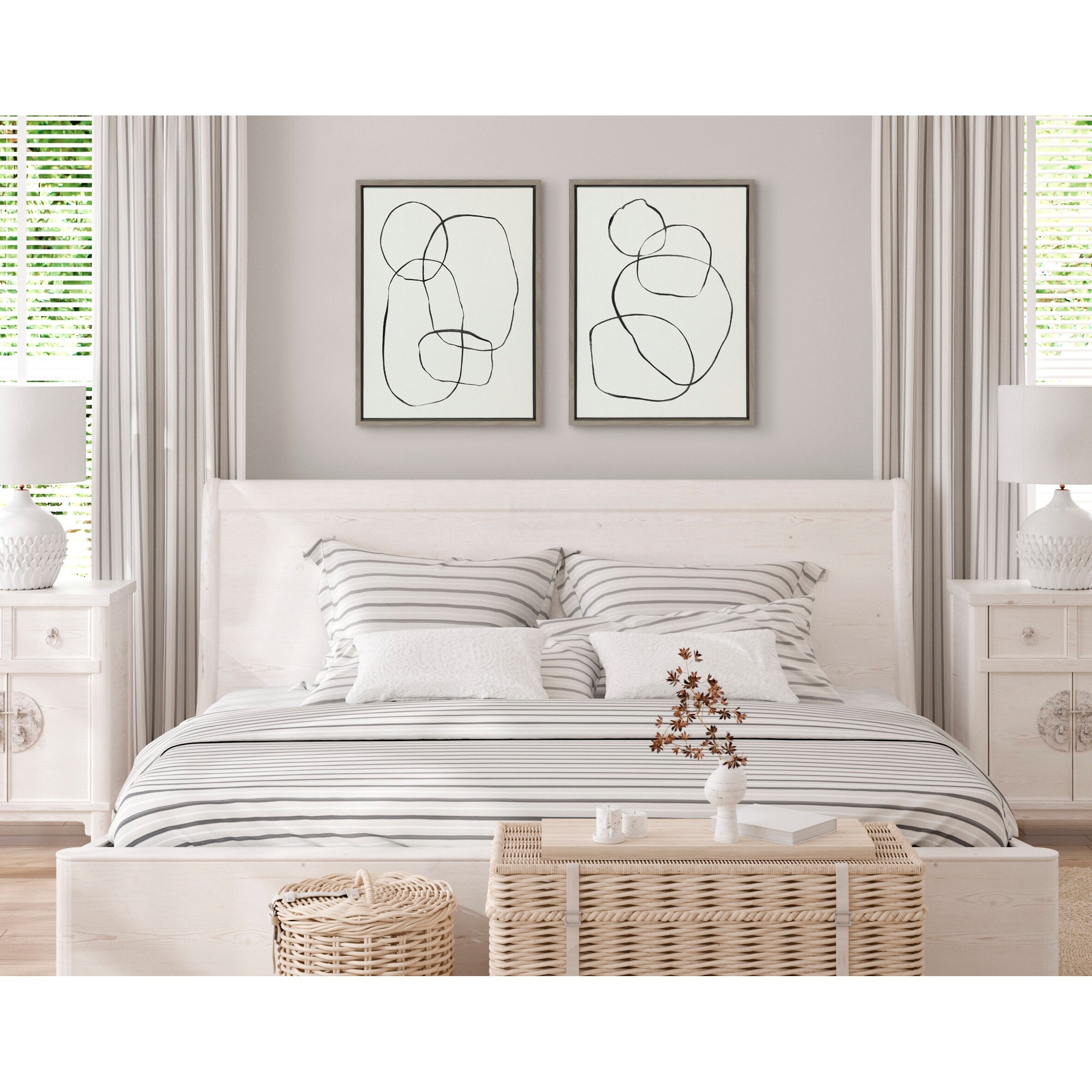 Kate and Laurel Sylvie Modern Circles Framed Canvas Set by Teju Kate and Laurel Sylvie Modern Circles Framed Canvas Set by Teju