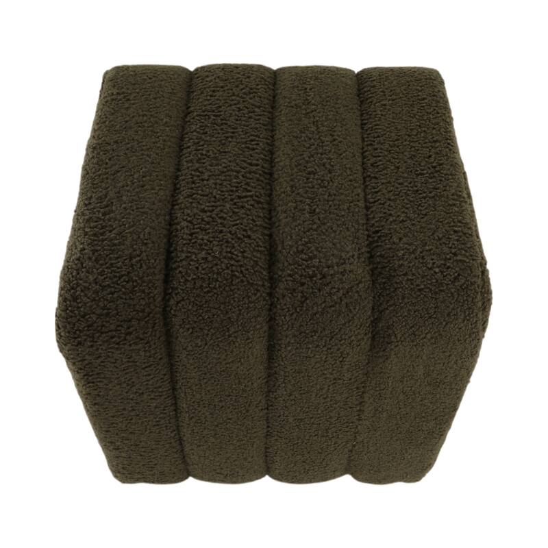Modern Ottoman with Channel-Tufted Design - Upholstered Accent Cube