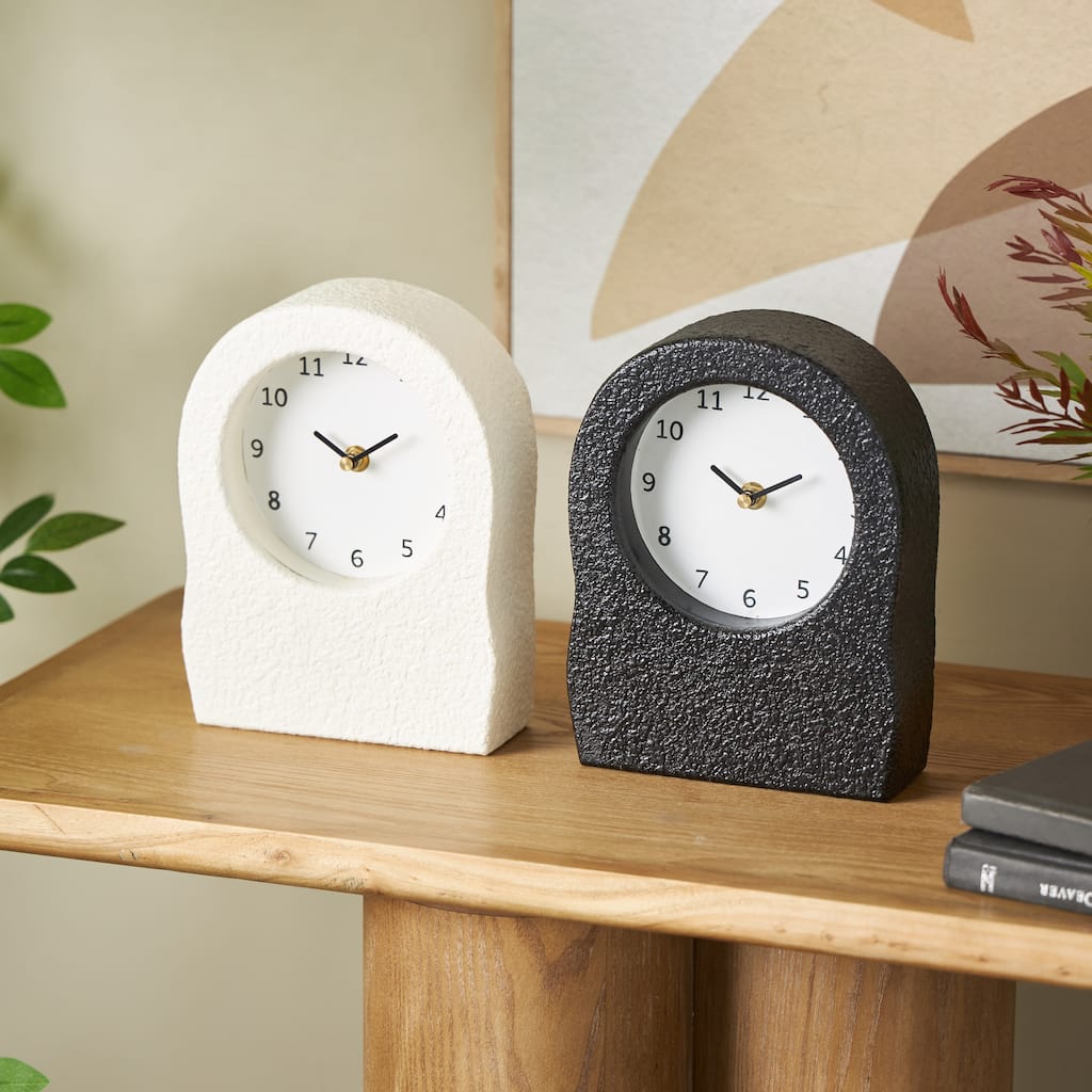 Multi Colored Metal Textured Decorative Clock with Gold Accents (Set of 2)