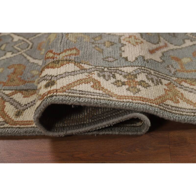 Floral Oushak Oriental Runner Rug Hand-Knotted Wool Carpet - 2'8"x 9'11"