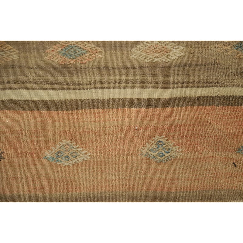 Hand Woven Oriental 100% Wool Carpet Southwestern Tribal Multi-Colored Kilim Area Rug - 10' 4'' X 5' 10''
