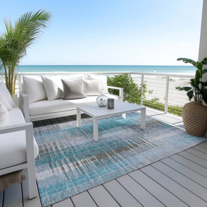 Machine Washable Indoor/ Outdoor Contemporary Aaron Chantille Rug