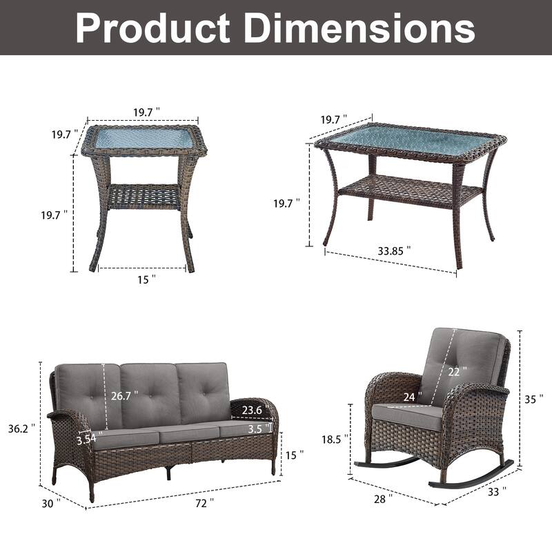 Gymojoy Outdoor Wicker Patio Furniture Sofa Set - Luxurious Comfort, Weather-Resistant