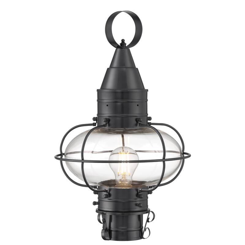 Elk Home Classic Onion Outdoor Post Light - Gun Metal with Clear Glass