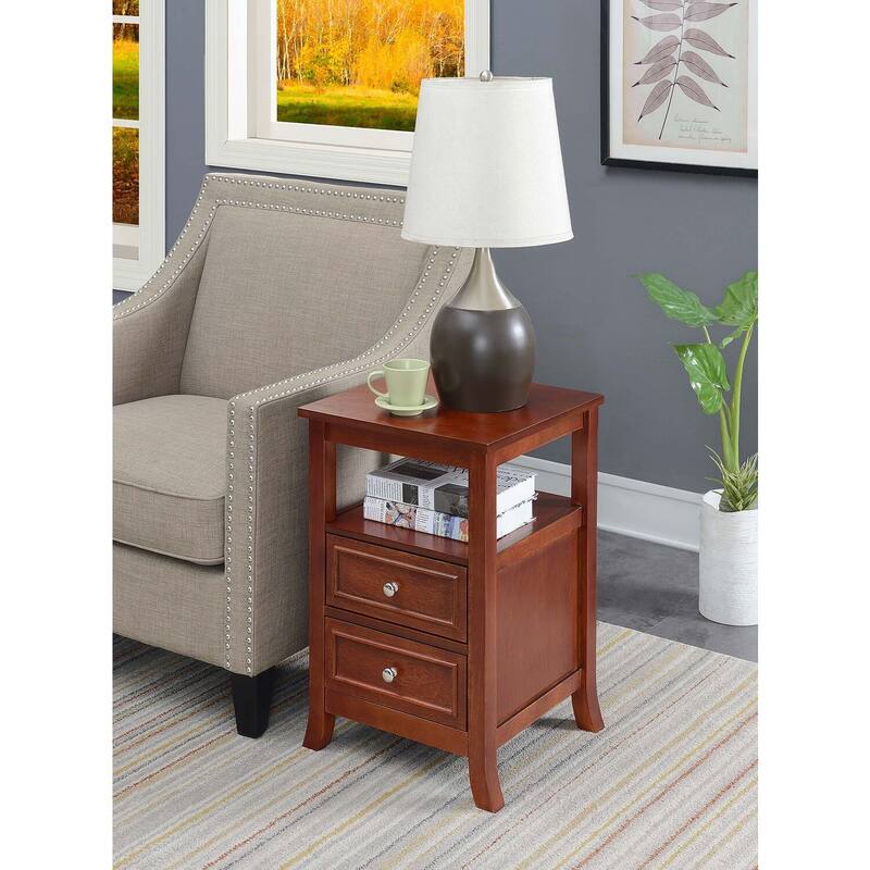 Modern End Table Mahogany Finish - Living Room Accent Table - Small Space Side Table - 24