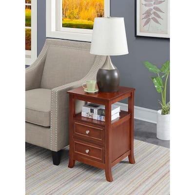 Modern End Table Mahogany Finish - Living Room Accent Table - Small Space Side Table - 24