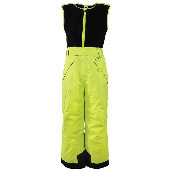 slide 1 of 1, Hudson Baby Unisex Snow Bib Overalls with Fleece Top, Lime 4T - Lime
