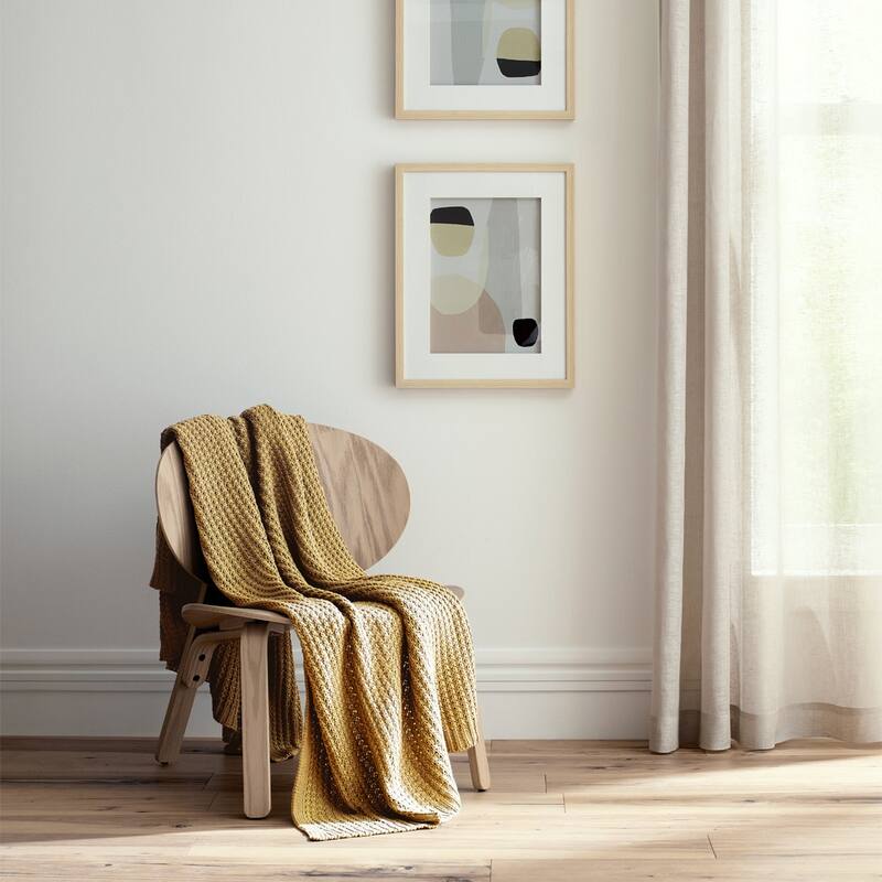 Truly Soft Chunky Knit Organic Throw Blanket - Mustard