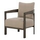 preview thumbnail 4 of 6, Solid Barrel Frame Accent Chair with Armrest - 29" - Brown