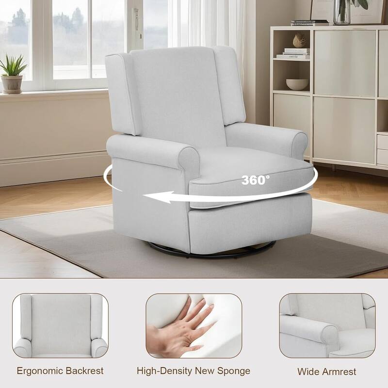 Swivel Rocking Chair for Living Room, Office, Garden - 1PC