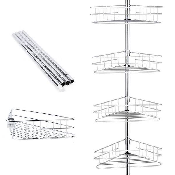 Rustproof Bathroom Corner Shelf Shower Caddy Tension Pole 4 Layer On Sale Bed Bath & Beyond