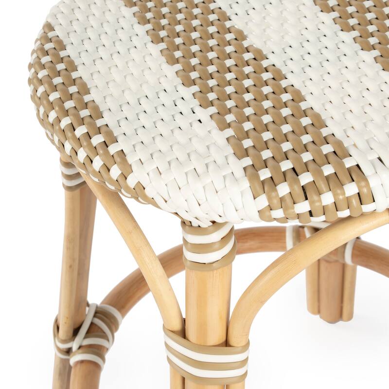 Tobias 24" Rattan Round Counter Stool