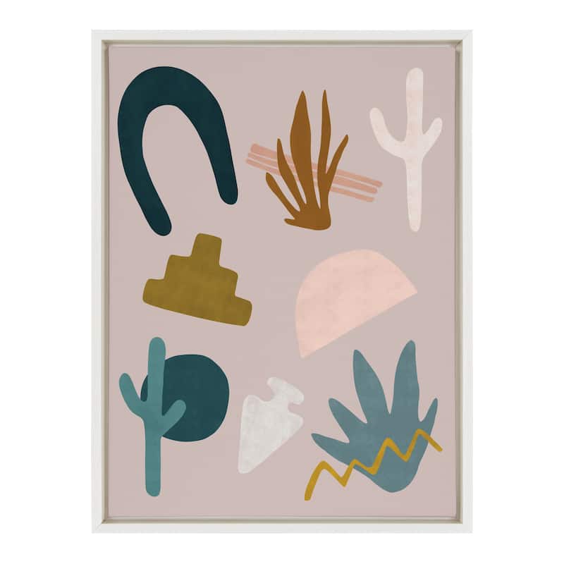 Kate and Laurel Sylvie Desert Shapes Framed Canvas by Sarah Eisenlohr